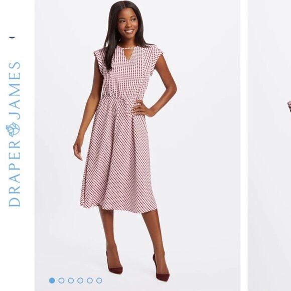 Draper James Gingham Keyhole Midi Dress NWT - Picture 1 of 15